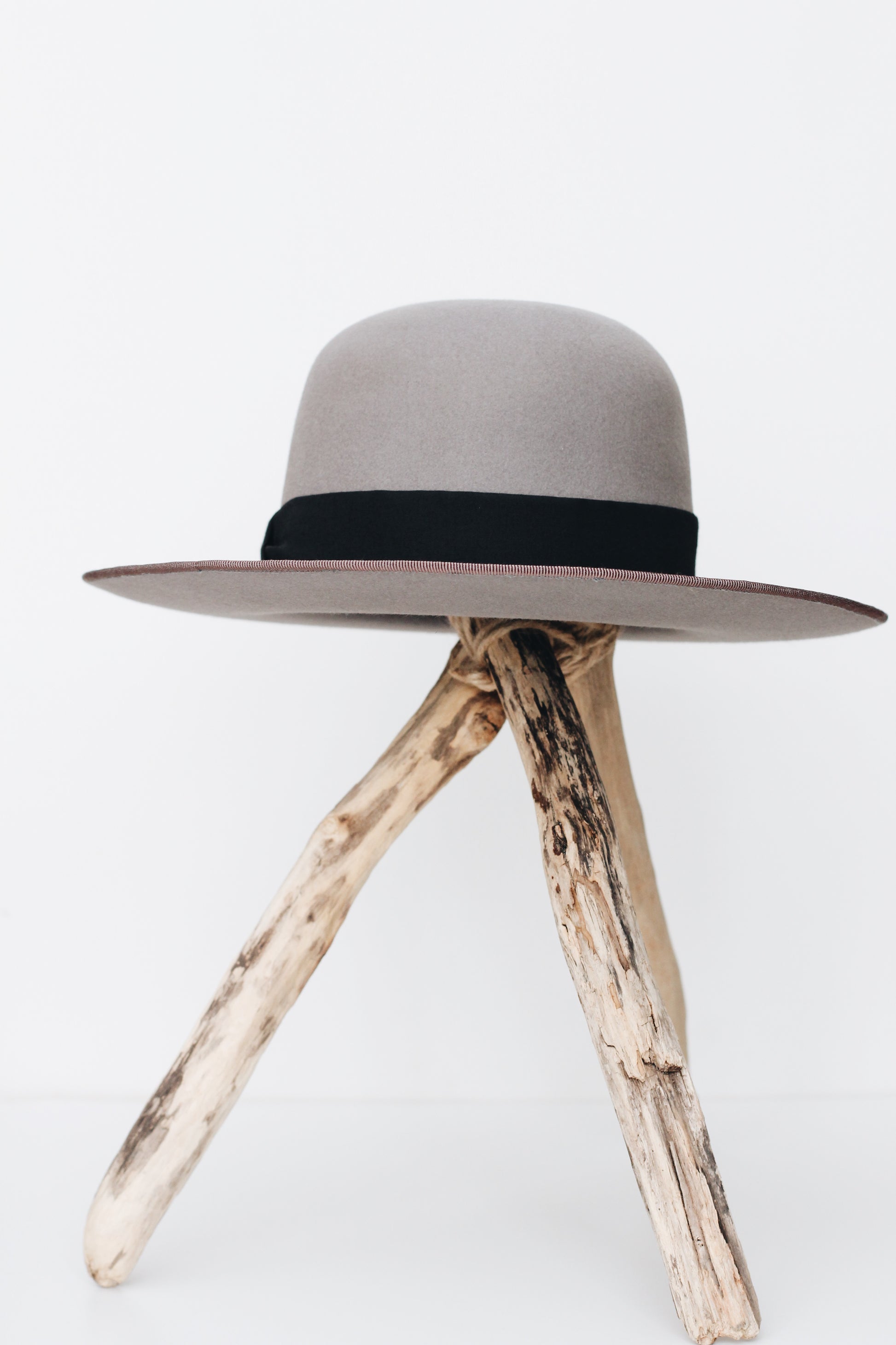 Grey Fuji Wide Brim Round Crown Hat - Straumbergs Hats