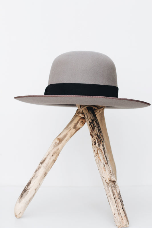 Grey Fuji Wide Brim Round Crown Hat - Straumbergs Hats