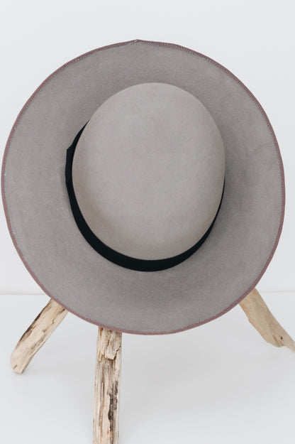 Grey Fuji Wide Brim Round Crown Hat - Straumbergs Hats